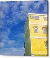 Blue Sky Yellow House Canvas Print