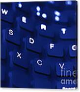 Blue Warped Keyboard Close Up Canvas Print