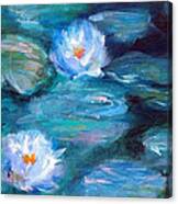 Blue Water Lilies Canvas Print