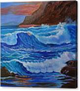 Blue Waves Hawaii Canvas Print