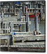 Boat Docks In Lake Macatawa Canvas Print