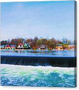 Boathouse Row With The Fairmount Dam Canvas Print