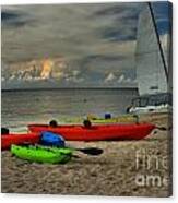 Boats On The Beach Canvas Print