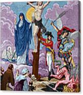Bonaparte, Restorer Of Religion And Supporting The Cross, Allegory On The Concordat, 1802 Coloured Canvas Print