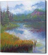 Bonnie Lake - Alaska Misty Landscape Canvas Print