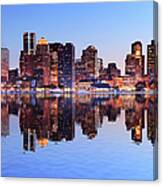 Boston City With Water Reflection At Canvas Print