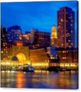 Boston Harbor Sunset From Fan Canvas Print