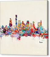 Boston Massachusetts Skyline Square Canvas Print