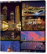 Boston Nights Collage Canvas Print