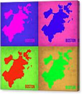 Boston Pop Art Map 1 Canvas Print