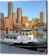 Boston Skyline And Thompson Island Ferry I Canvas Print