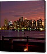 Boston Skyline Sunset Canvas Print