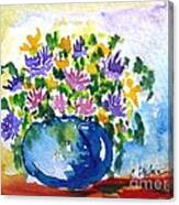 Bouquet Of Flowers In A Vase Canvas Print