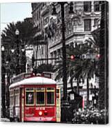 Bourbon And Canal Trolley Cropped Canvas Print