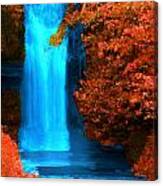 Brilliant Waterfall In Autumn Canvas Print