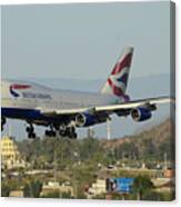 British Airways Boeing 747-436 G-bnlx Landing Phoenix Sky Harbor March 10 2015 Canvas Print
