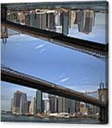 Brooklyn Bridge And Manhattan Canvas Print
