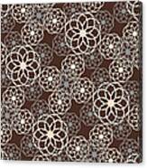 Brown And Silver Floral Pattern Canvas Print
