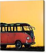 Bus At Sunset Canvas Print