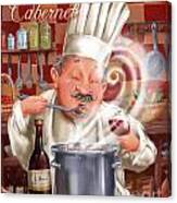 Busy Chef With Cabernet Canvas Print