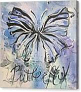 Butterfly Mixed Media Painting Canvas Print