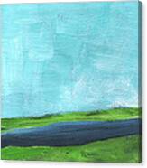 By The River- Abstract Landscape Painting Canvas Print