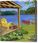 Cabin By The Lake Canvas Print