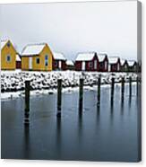 Cabins By The Harbour Canvas Print