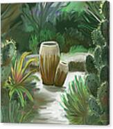 Cactus And Pots Canvas Print
