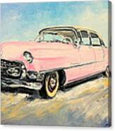 Cadillac Fleetwood 1955 Pink Canvas Print