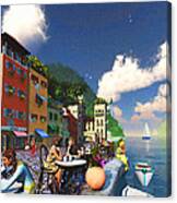 Cafe By The Sea Canvas Print