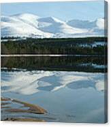 Loch Morlich And Cairngorm - Winter Reflections Canvas Print