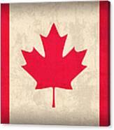 Canada Flag Vintage Distressed Finish Canvas Print