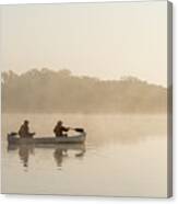 Canoeists At Dawn Everglades Np Florida Canvas Print
