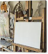 Canvas On Easel In Art Studio Canvas Print