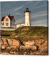 Cape Neddick Lighthouse In Evening Light Canvas Print