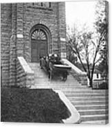 Car Climbs Church Steps Canvas Print