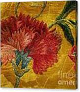 Carnation Embroidered On Silk Brocade Canvas Print