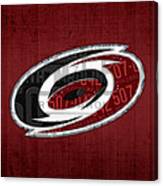 Carolina Hurricanes Hockey Team Retro Logo Vintage Recycled North Carolina License Plate Art Canvas Print