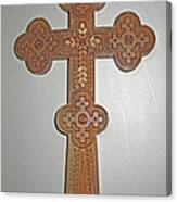 Carved Ukrainian Wooden Cross Canvas Print