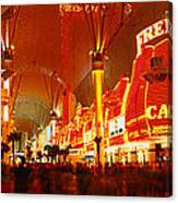 Casino Lit Up At Night, Fremont Street Canvas Print