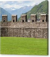 Castle Wall Of Bellinzona’s Unesco Canvas Print
