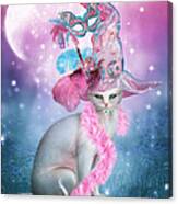 Cat In Fancy Witch Hat 4 Canvas Print