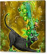 Cat In Irish Jig Hat Canvas Print
