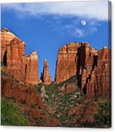 Cathedral Rock Moon Rise Color Canvas Print