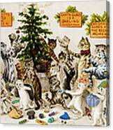 Cats Decorating Christmas Tree 1906 Canvas Print