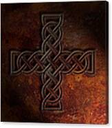 Celtic Knotwork Cross 2 Rust Texture Canvas Print