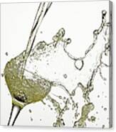 Champagne Being Poured Into Glass Canvas Print