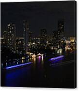 Chao Phraya At Night Canvas Print