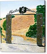Charles R Winery Gate Canvas Print
